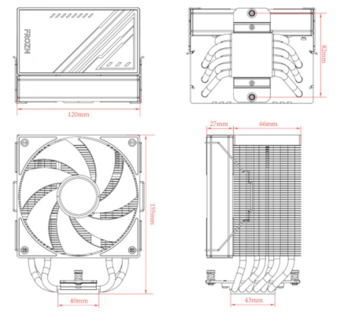 ID-Cooling Кулер до процесора ID-Cooling Frozn A610 ARGB White (FROZN A610 ARGB White)