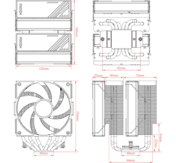 ID-Cooling Кулер до процесора ID-Cooling Frozn A620 Black (FROZN A620 Black)