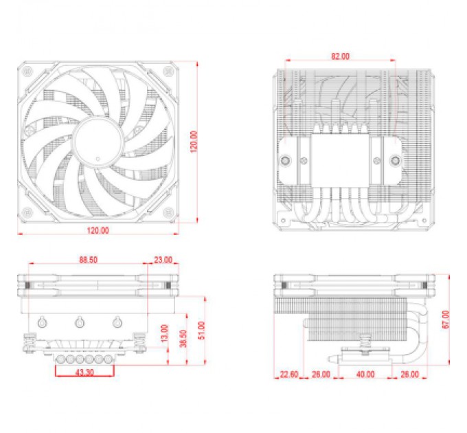 ID-Cooling Кулер до процесора ID-Cooling IS-67-XT Black