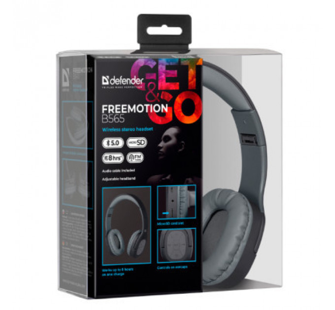 Навушники Defender FreeMotion B565 Bluetooth Gray (63565)