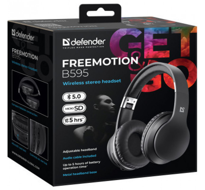Навушники Defender FreeMotion B595 Bluetooth Black (63595)