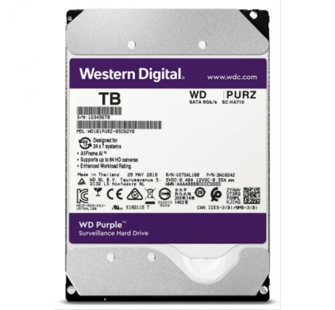 WD Жорсткий диск 3.5" 18TB WD (WD181PURZ)