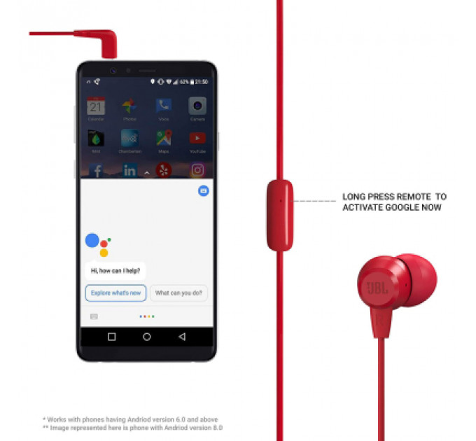 Навушники JBL C50 HI Red (JBLC50HIRED)