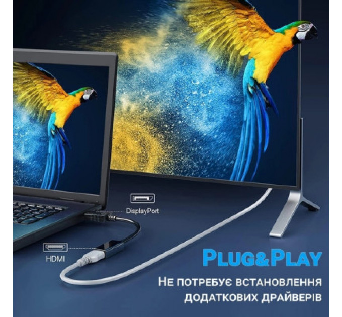 Перехідник DisplayPort Male to HDMI 4K Ultra HD Female ST-Lab (U-996-4K)