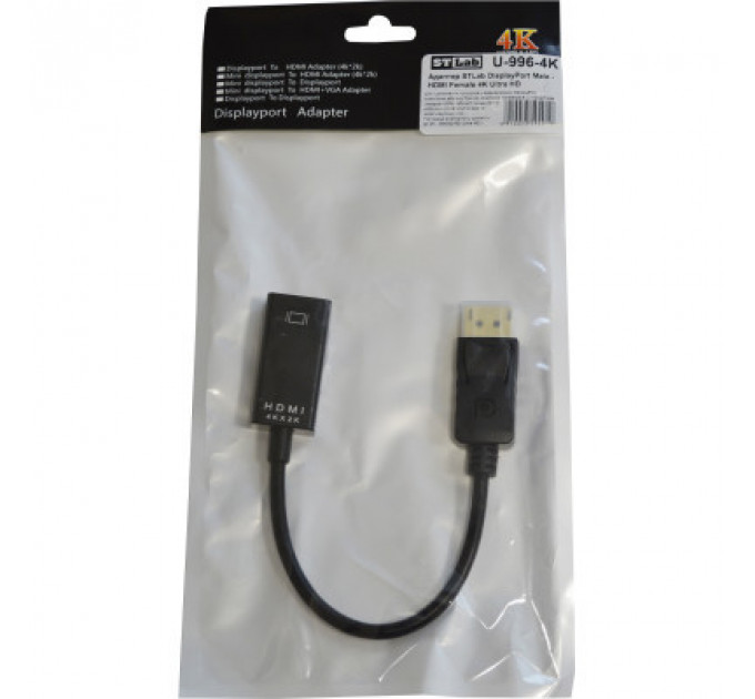 Перехідник DisplayPort Male to HDMI 4K Ultra HD Female ST-Lab (U-996-4K)