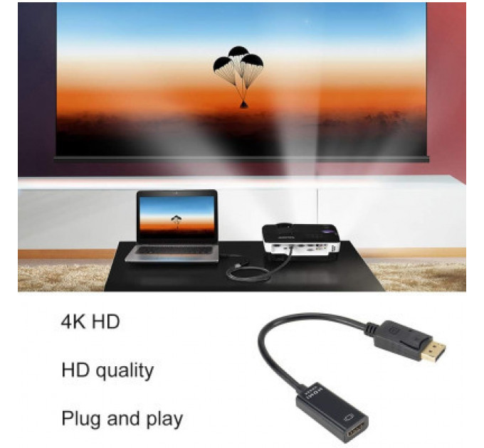 Перехідник DisplayPort Male to HDMI 4K Ultra HD Female ST-Lab (U-996-4K)