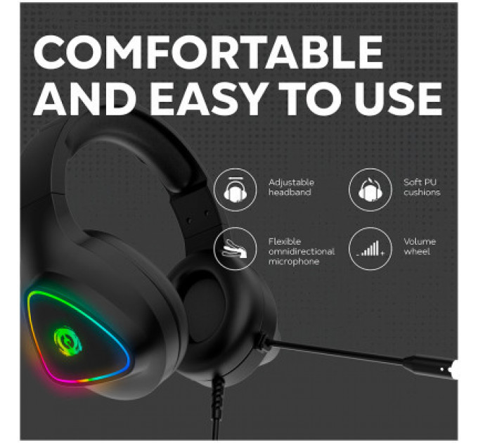 Навушники Canyon GH-6 Shadder Gaming 3.5 мм RGB Black (CND-SGHS6B)