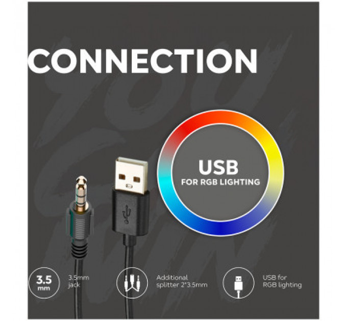 Навушники Canyon GH-6 Shadder Gaming 3.5 мм RGB Black (CND-SGHS6B)