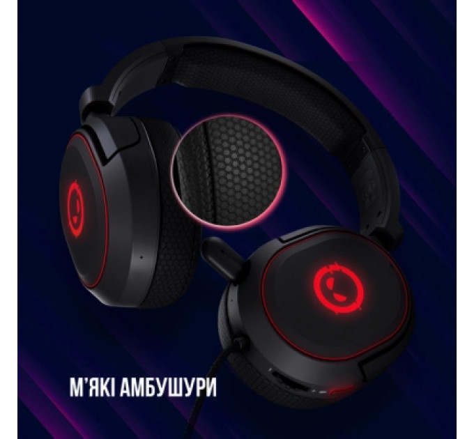 Навушники Lorgar Kaya 460 Gaming RGB USB Black (LRG-GHS460)