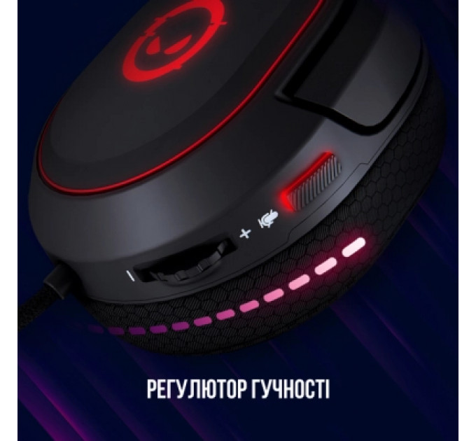 Навушники Lorgar Kaya 460 Gaming RGB USB Black (LRG-GHS460)