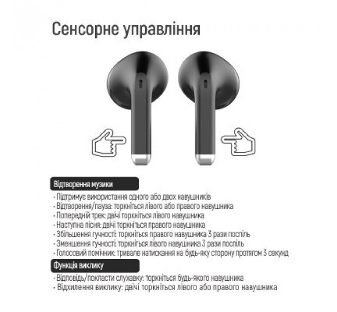 Навушники ColorWay Slim TWS-2 Earbuds Black (CW-TWS2BK)