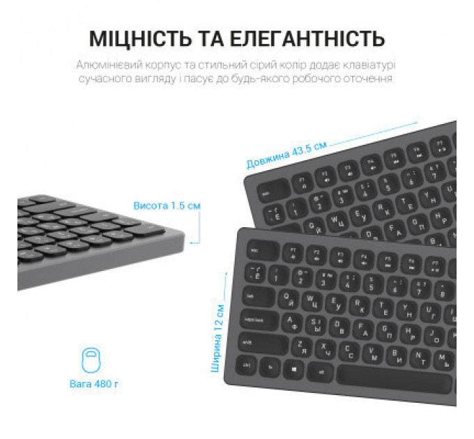 Клавіатура OfficePro SK1550 Wireless Black (SK1550B)