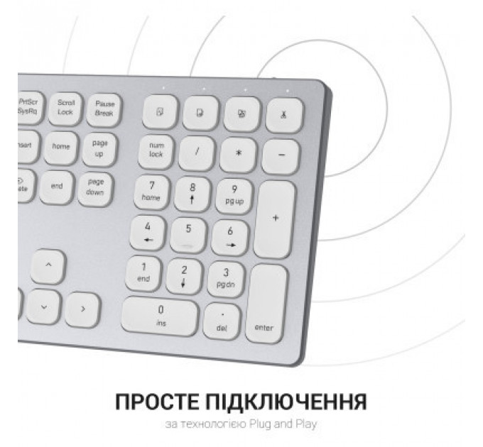 Клавіатура OfficePro SK1550 Wireless White (SK1550W)