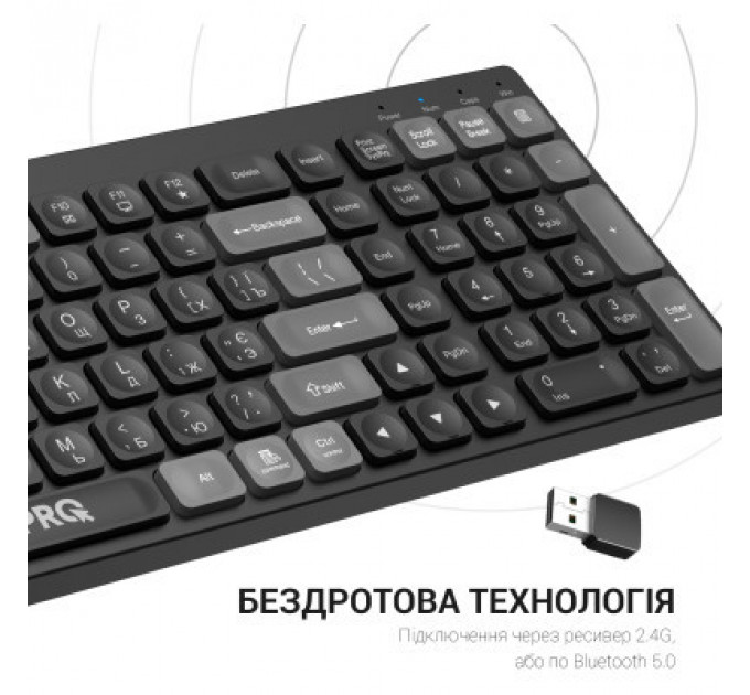 Клавіатура OfficePro SK985B Wireless/Bluetooth Black (SK985B)