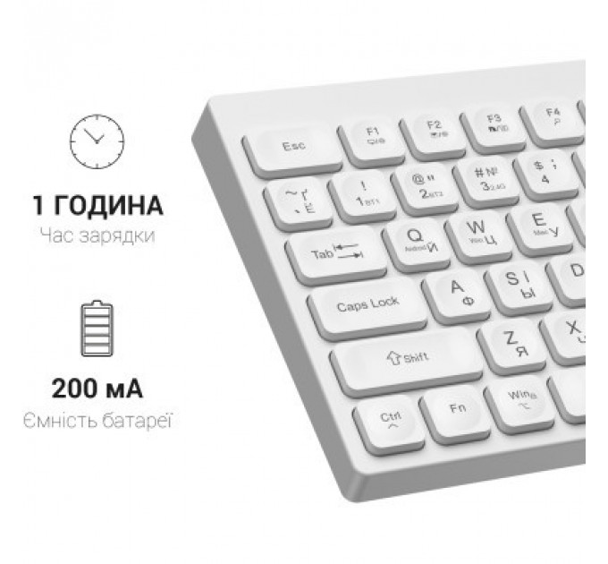Клавіатура OfficePro SK985W Wireless/Bluetooth White (SK985W)