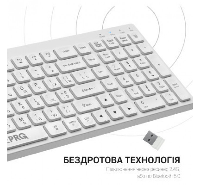 Клавіатура OfficePro SK985W Wireless/Bluetooth White (SK985W)