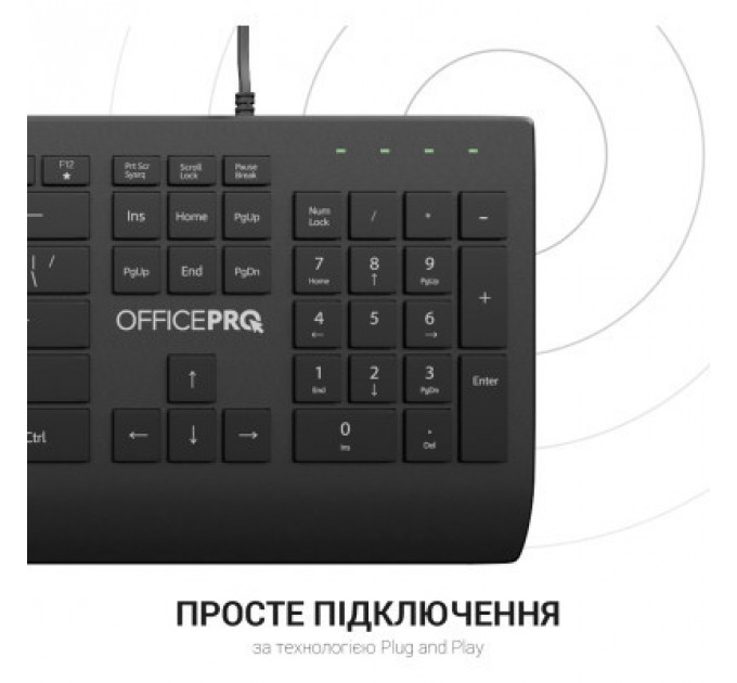 Клавіатура OfficePro SK360 USB Black (SK360)