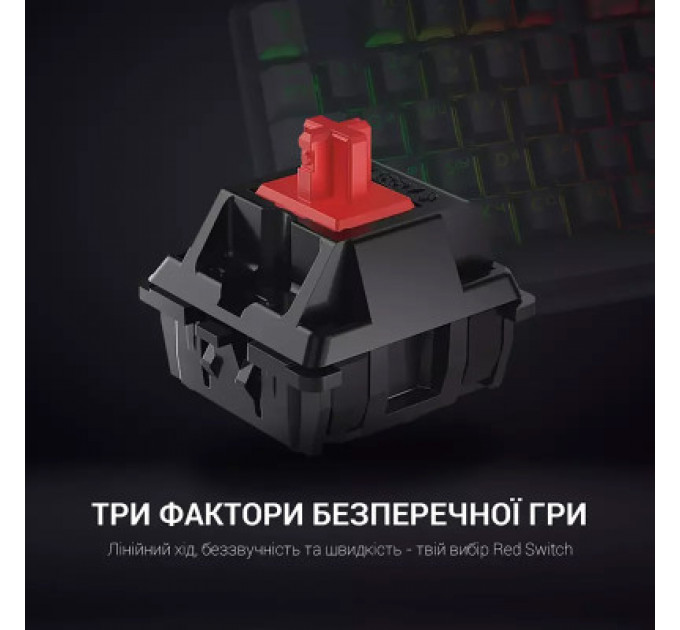 Клавіатура GamePro MK105B LED Red Switch USB Black (MK105R)