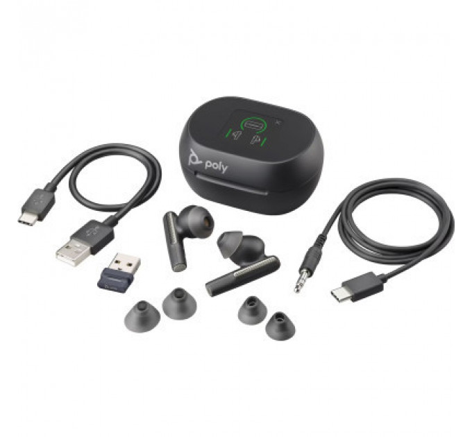 Навушники Poly Voyager Free 60+ Earbuds + BT700A + TSCHC Black (7Y8G3AA)