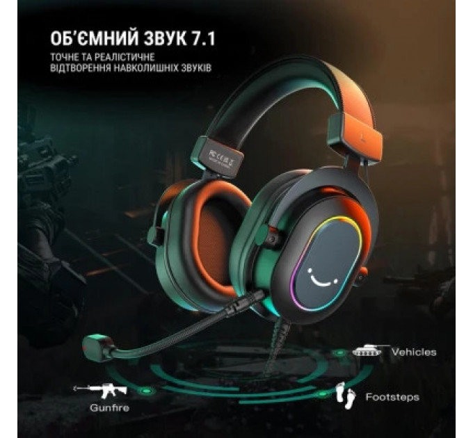 Навушники Fifine H6 RGB 7.1 Black (H6)