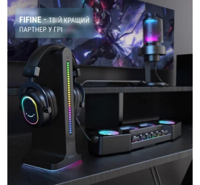 Навушники Fifine H6 RGB 7.1 Black (H6)