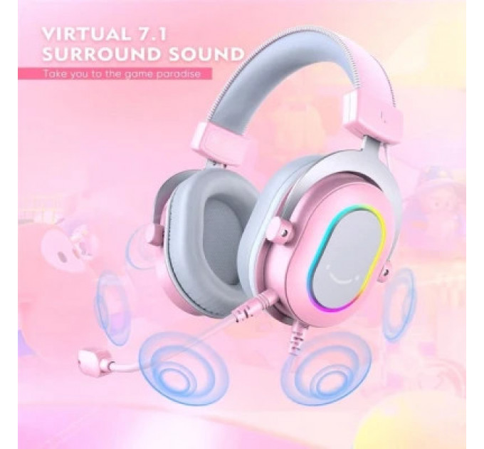 Навушники Fifine H6 RGB 7.1 Pink (H6P)
