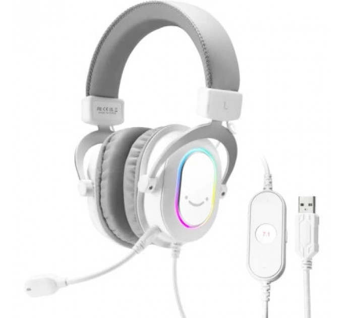 Навушники Fifine H6 RGB 7.1 White (H6W)