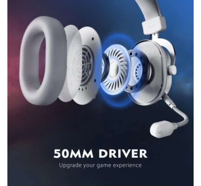 Навушники Fifine H6 RGB 7.1 White (H6W)