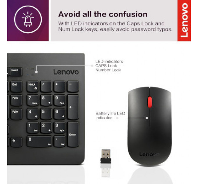 Комплект Lenovo 510 Combo Wireless UA Black (GX31D64836)