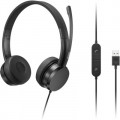 Навушники Lenovo USB-A Wired Stereo On-Ear Black (4XD1K18260)