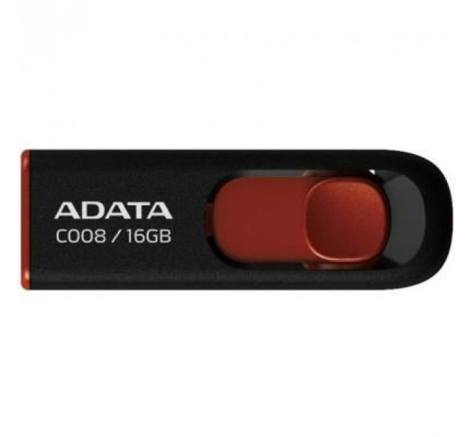 USB флеш накопичувач ADATA 16Gb C008 Black/Red USB 2.0 (AC008-16G-RKD)