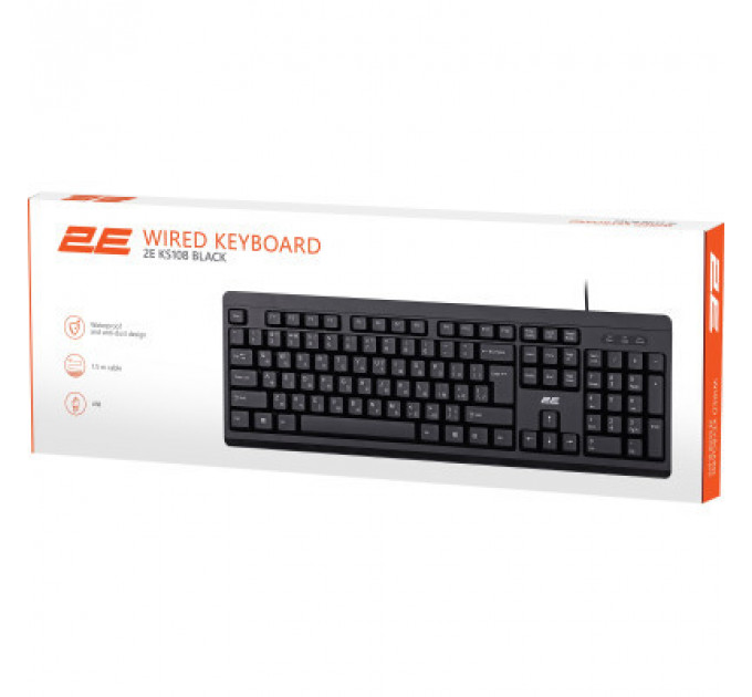 Клавіатура 2E KS108 USB Black (2E-KS108UB_UA)