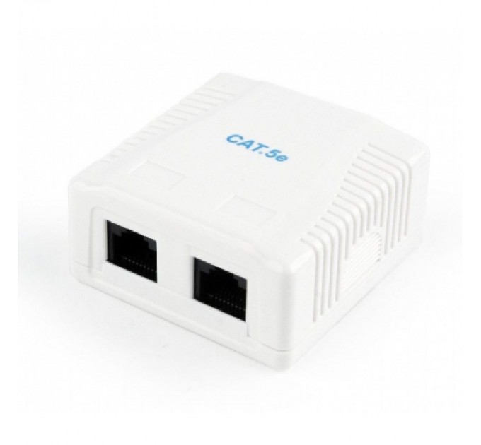Комп'ютерна розетка Cablexpert RJ45x2 UTP, cat.5e (NCAC-2U5E-01)