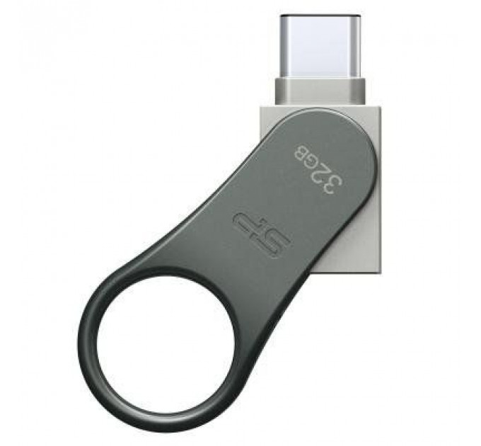 USB флеш накопичувач Silicon Power 32GB Mobile C80 Silver USB 3.2 (SP032GBUC3C80V1S)