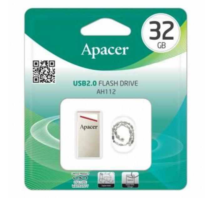 USB флеш накопичувач Apacer 32GB AH112 USB 2.0 (AP32GAH112R-1)