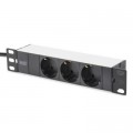 Digitus Силовий блок 10" 1U, 16A, 230V 3xSchuko, вилка Schuko Digitus (DN-95411)