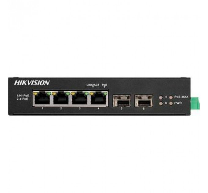 Комутатор мережевий Hikvision DS-3T0506HP-E/HS