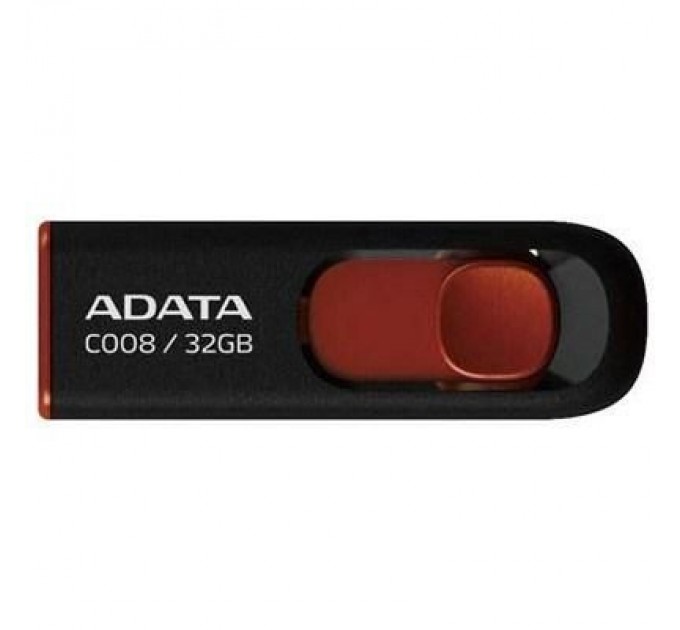 USB флеш накопичувач ADATA 32Gb C008 black+red (AC008-32G-RKD)