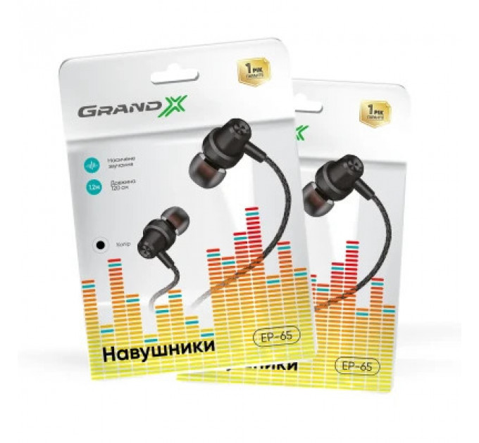 Навушники Grand-X EP-65B Black (EP-65B)
