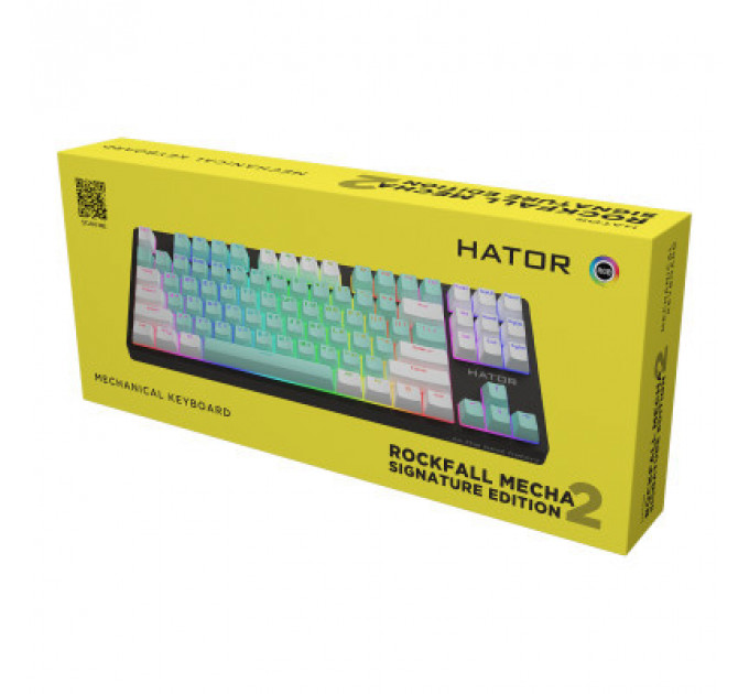 Клавіатура Hator Rockfall 2 Mecha Signature Edition USB Black/Mint/White (HTK-520-BMW)