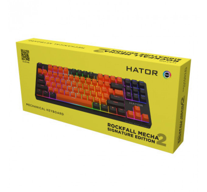 Клавіатура Hator Rockfall 2 Mecha Signature Edition USB Black/Orange/Black (HTK-520-BOB)