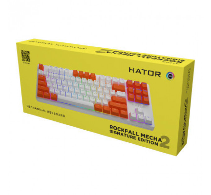 Клавіатура Hator Rockfall 2 Mecha Signature Edition USB White/White/Orange (HTK-521-WWO)