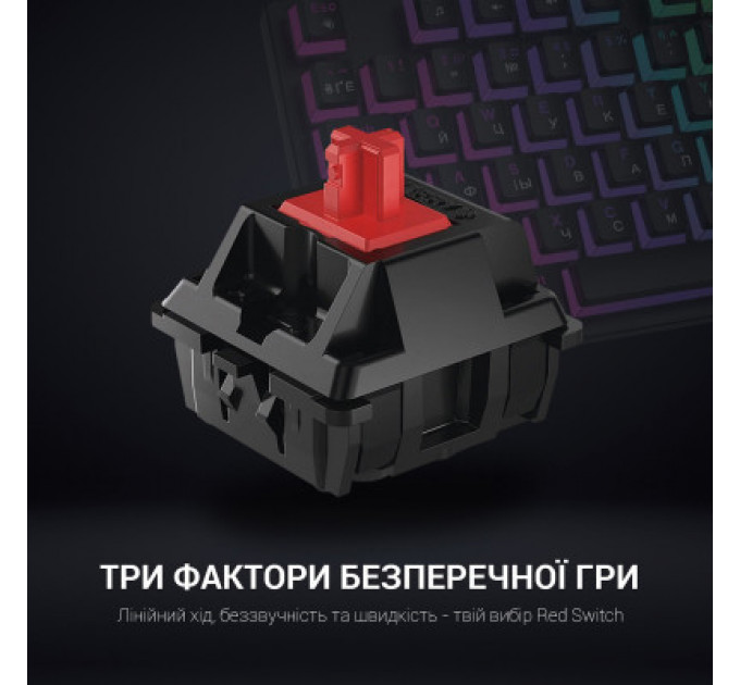 Клавіатура GamePro MK80R Red Switch RGB USB Black (MK80R)