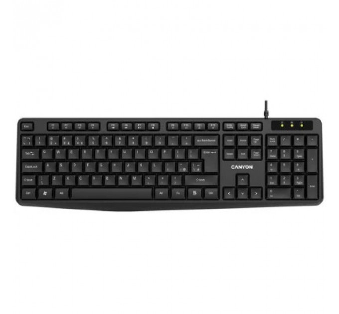 Клавіатура Canyon KB-1 Water resistant USB UA Black (CNE-CKEY01)