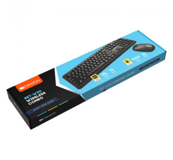 Комплект Canyon SET-W20 Velvet Wireless Silent UA Black (CNS-HSETW02)