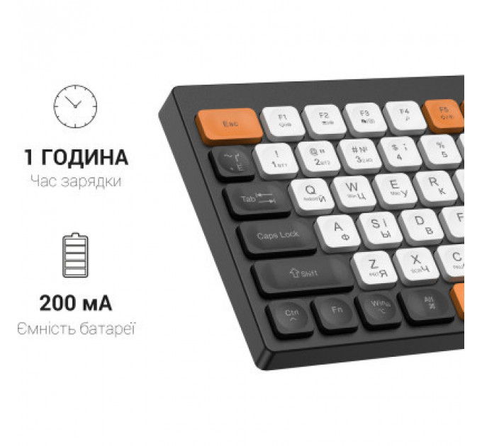 Клавіатура OfficePro SK955B Wireless/Bluetooth Black (SK955B)