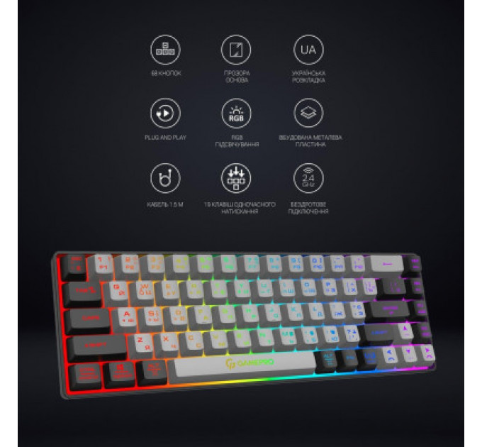Клавіатура GamePro GK935 Wireless LED Black (GK935)
