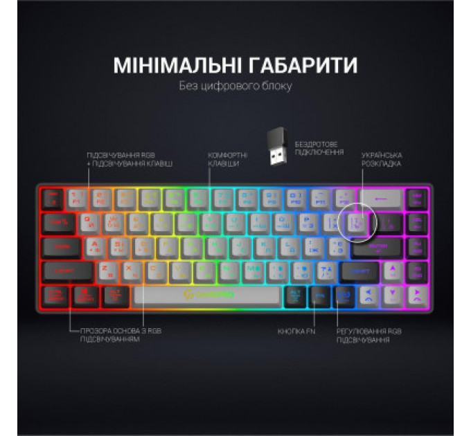 Клавіатура GamePro GK935 Wireless LED Black (GK935)