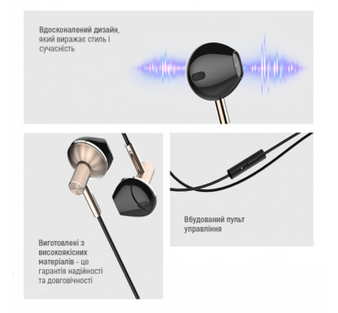 Навушники ColorWay Slim 3.5 mm Wired Earphone Blast 2 Black (CW-WD02BK)