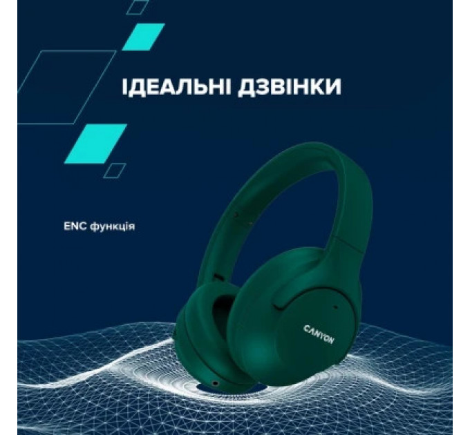 Навушники Canyon OnRiff 10 ANC Bluetooth Green (CNS-CBTHS10GN)
